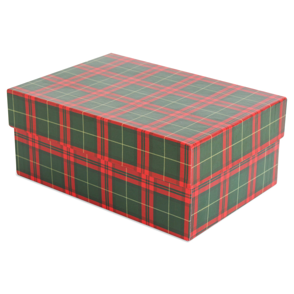 Gift Box Tartan Check Festive Hues L15.5 X W10.5 X D6.5(cm) 1pc