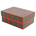 Gift Box Tartan Check Festive Hues L15.5 X W10.5 X D6.5(cm) 1pc