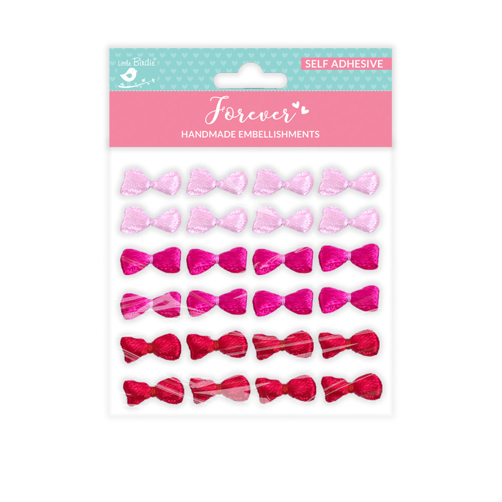 Satin Ribbon Layer Pack Mini Bow 20cm Approx 24pc