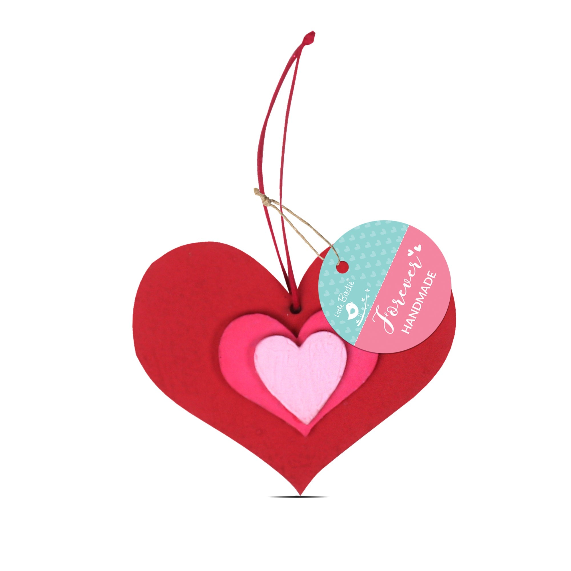 Hanging Layered Heart Red L7.5 X W6.5 2Mm Thick 1Pc