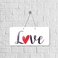 Hanging Decor - Love L15 X W7Cm 2Mm 1Pc