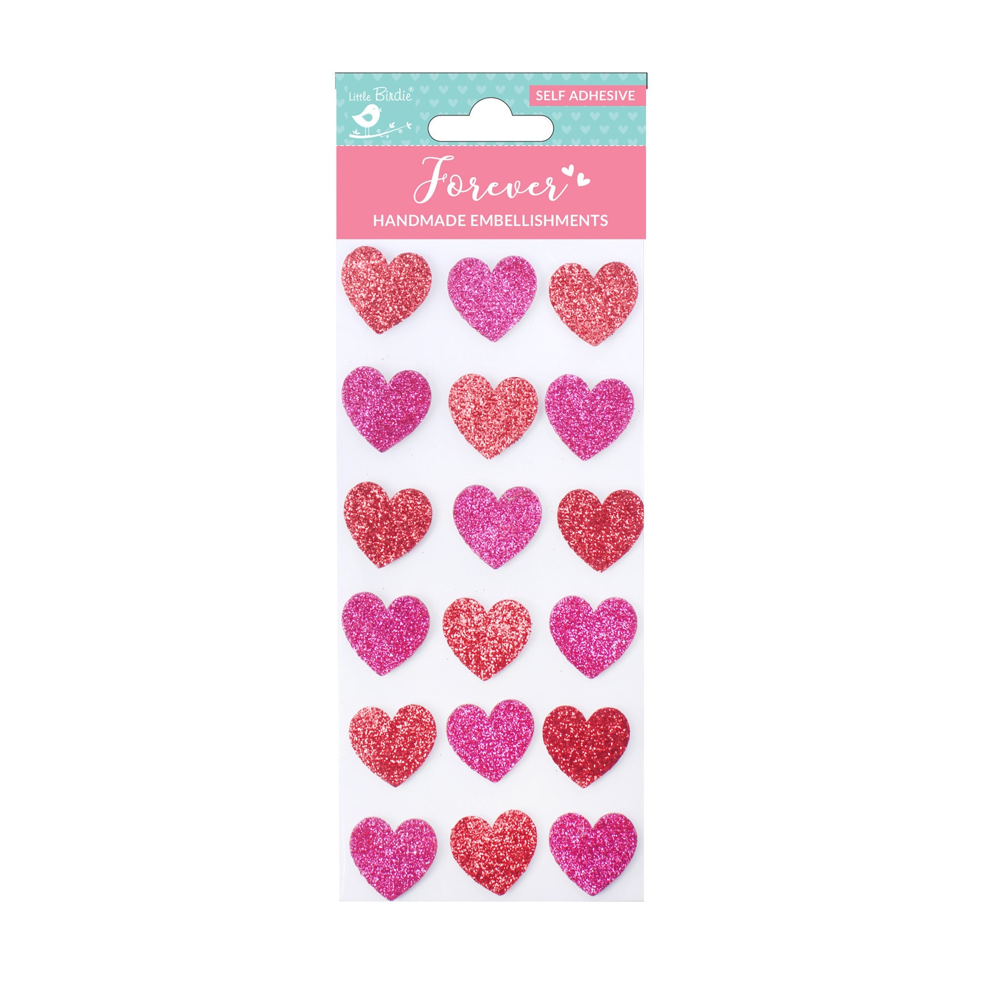 Stickers Heart Shine 2 X 2Cm Approx 18Pc