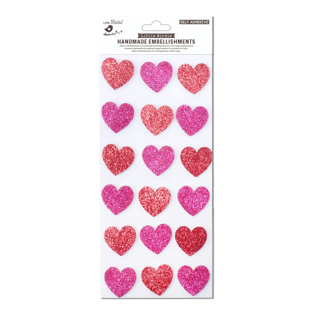 Stickers Heart Shine 2 X 2Cm Approx 18Pc
