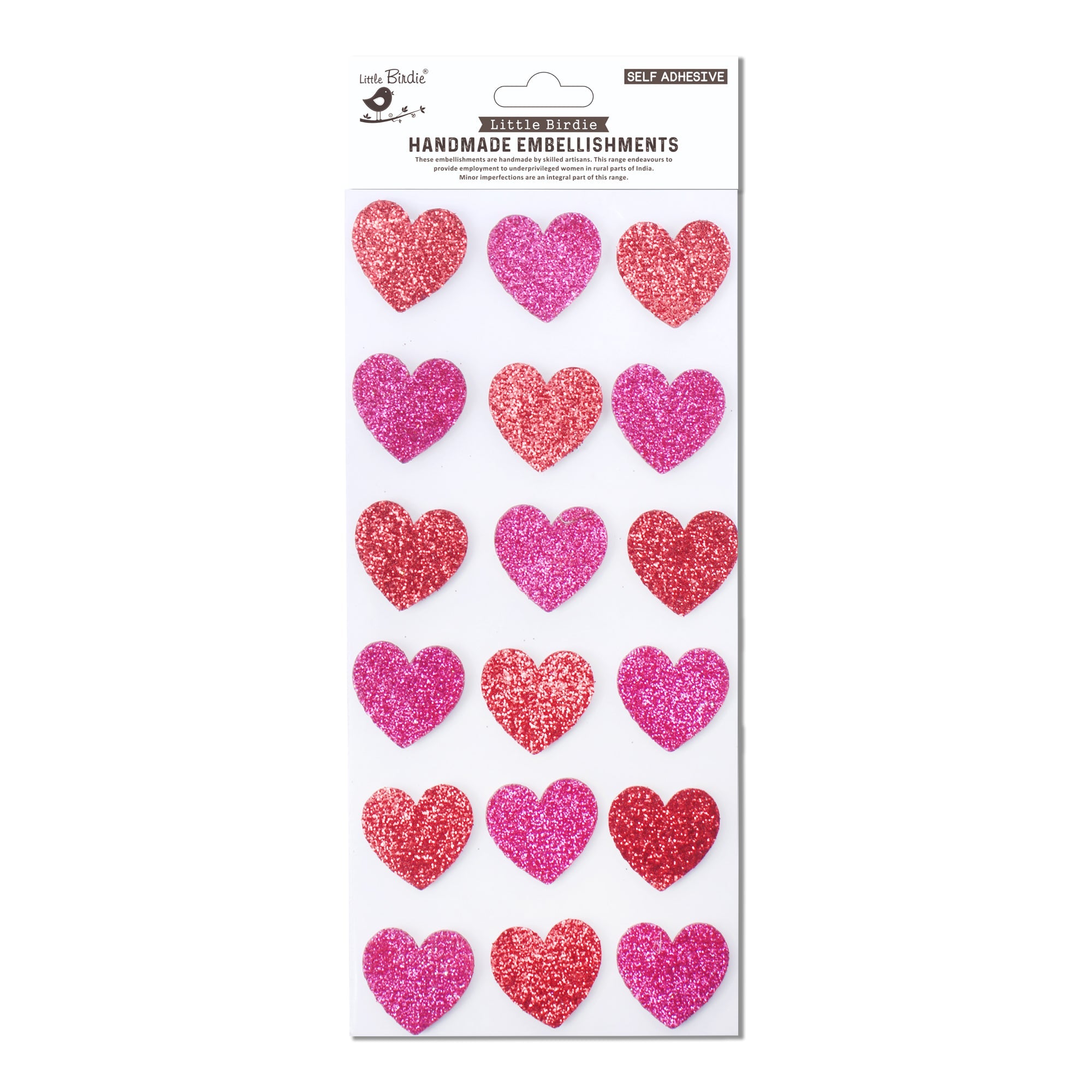 Stickers Heart Shine 2 X 2Cm Approx 18Pc