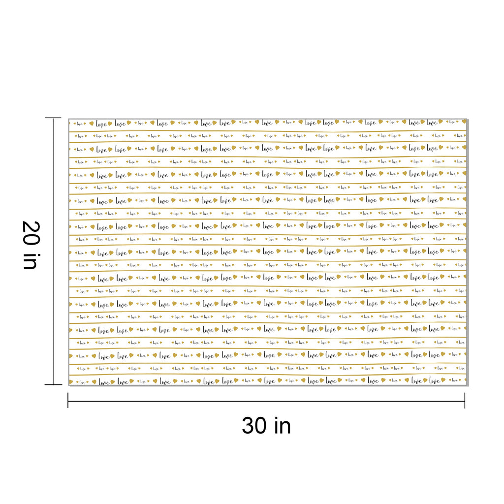 Gift Wraps Warm Love 19 X 29Inch 1Sheet Gol