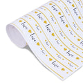 Gift Wraps Warm Love 19 X 29Inch 1Sheet Gol