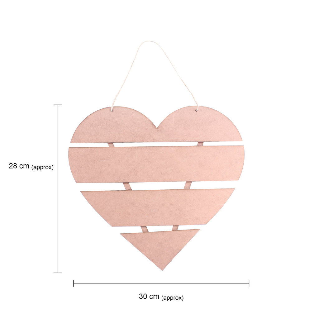 MDF Slatted Heart 30 X 28Cm 2Mm Thick 1Pc Lb