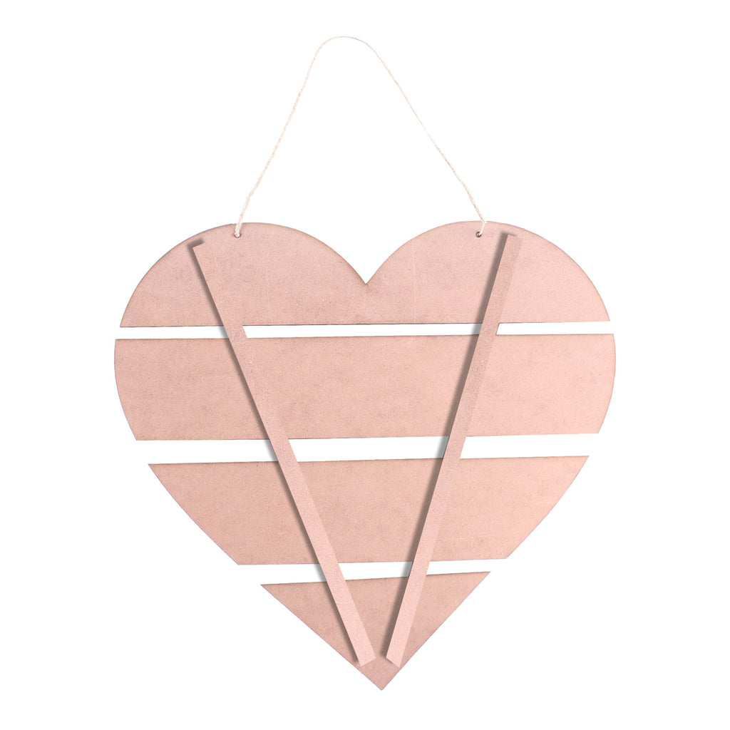MDF Slatted Heart 30 X 28Cm 2Mm Thick 1Pc Lb