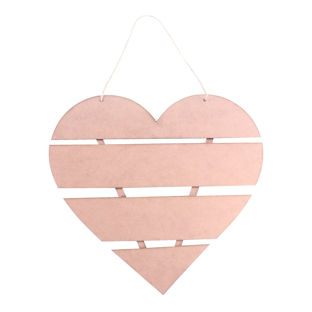 MDF Slatted Heart 30 X 28Cm 2Mm Thick 1Pc Lb