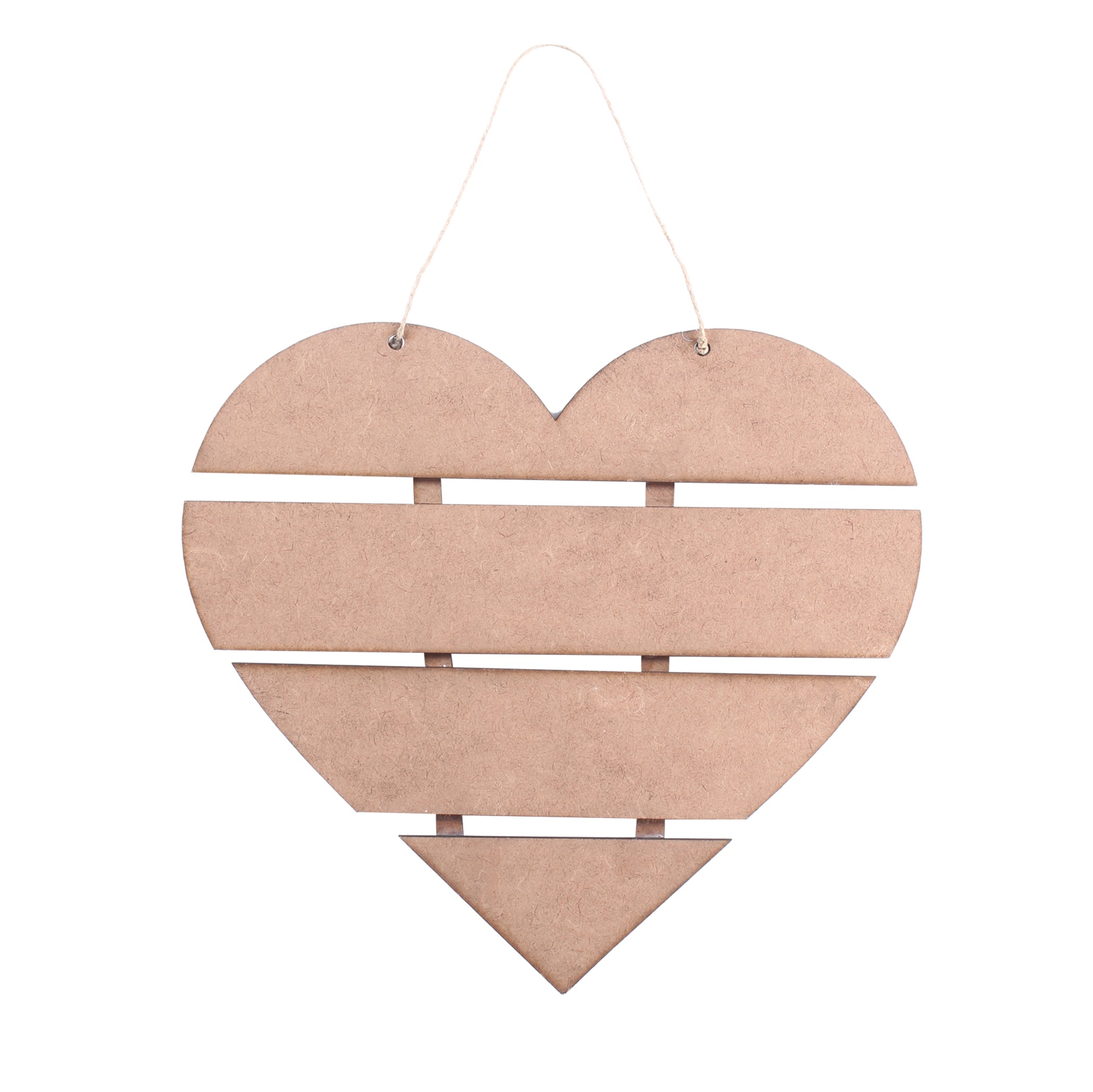 MDF Slatted Heart 20 X 19.5Cm 2Mm Thick 1Pc Lb