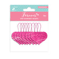 Shimmery Hanging Hearts Plush Pink 2.5 X 2.5Cm 2Mm Thick 8Pc