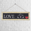 Hanging Chalkboard - Hearty Talks 14 X 4Inch 5.5Mm 1Pc