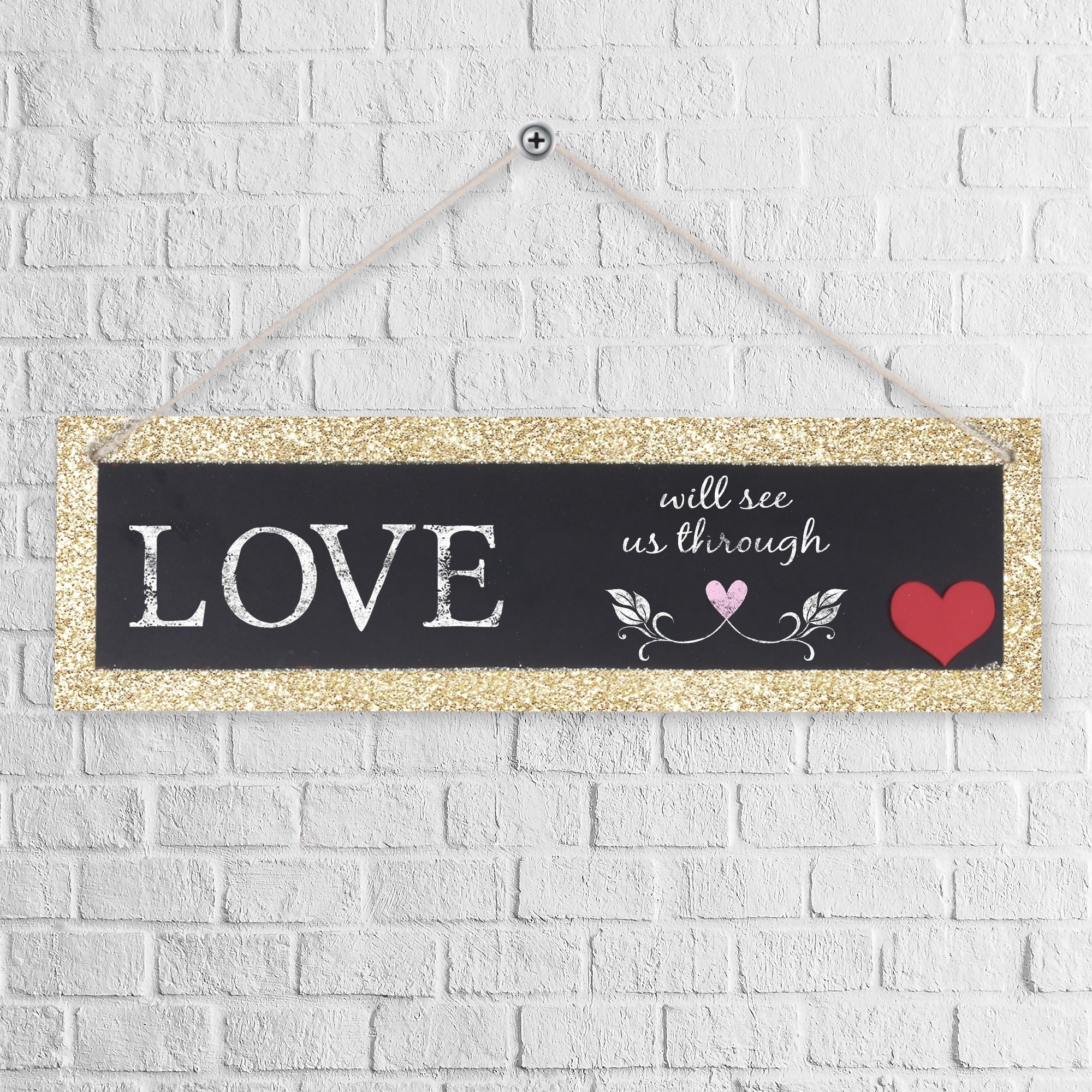 Hanging Chalkboard - Hearty Talks 14 X 4Inch 5.5Mm 1Pc