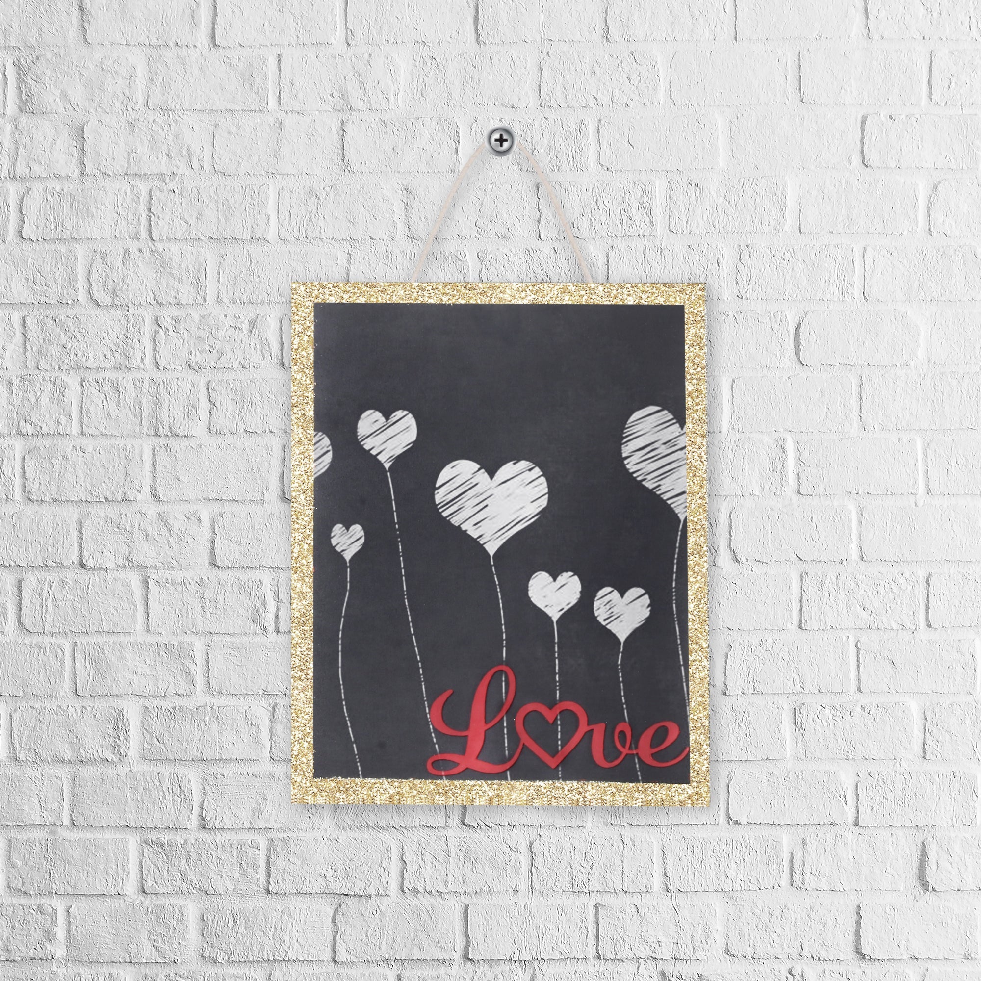 Hanging Chalkboard Heart-To-Heart 8 X 10Inch 5.5Mm 1Pc