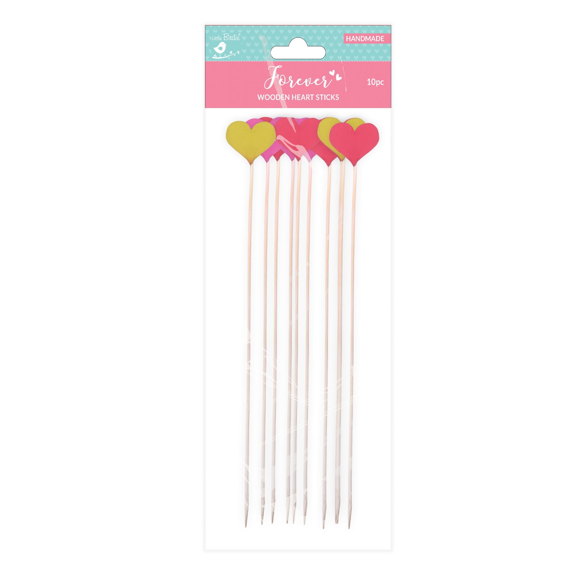 Cheerful Hearts With Stick - W3 X H24.75Cm 2Mm10Pc