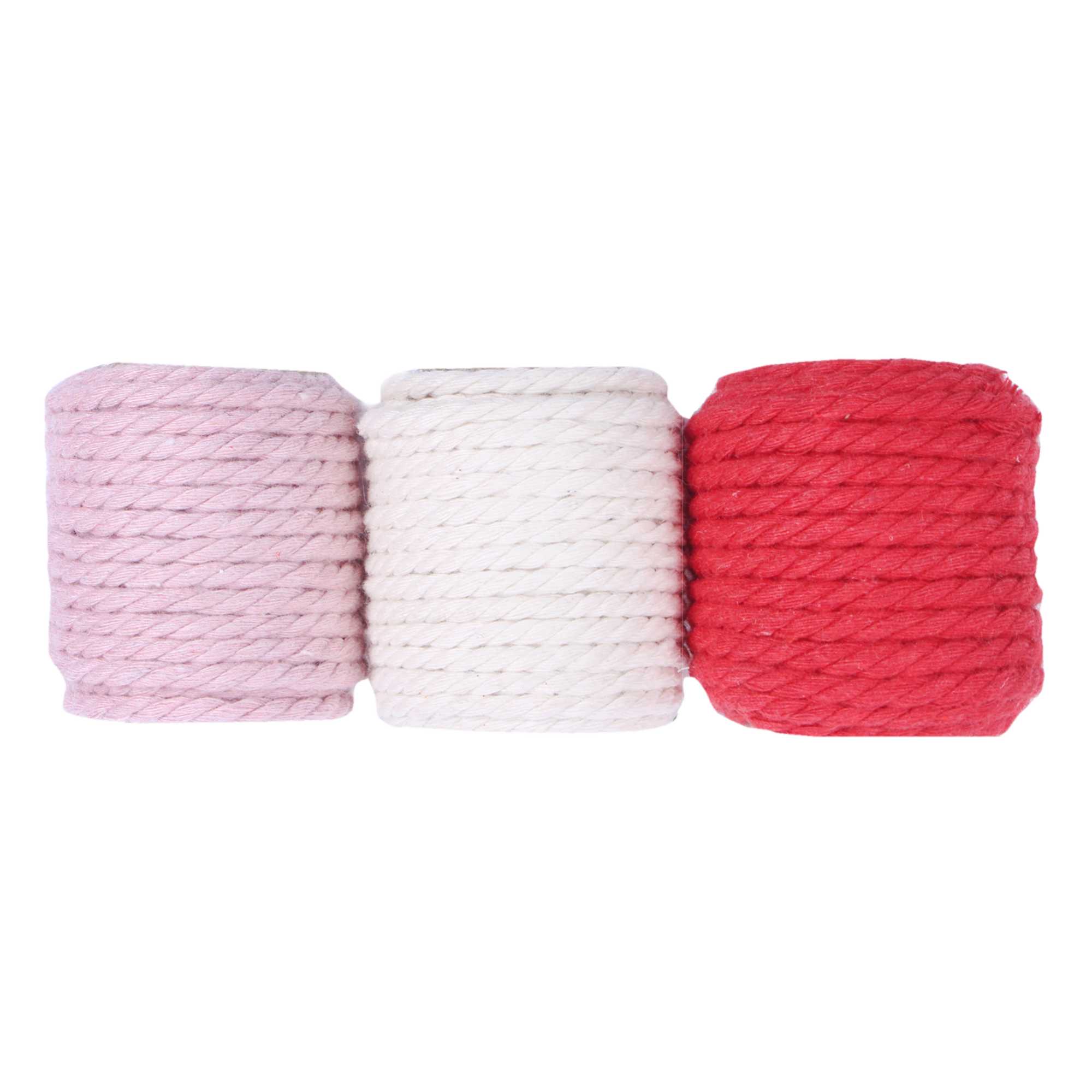 Cotton Twisted Cord 3Mm 3 Ply Rosy Charm 2Mtr 3Pc