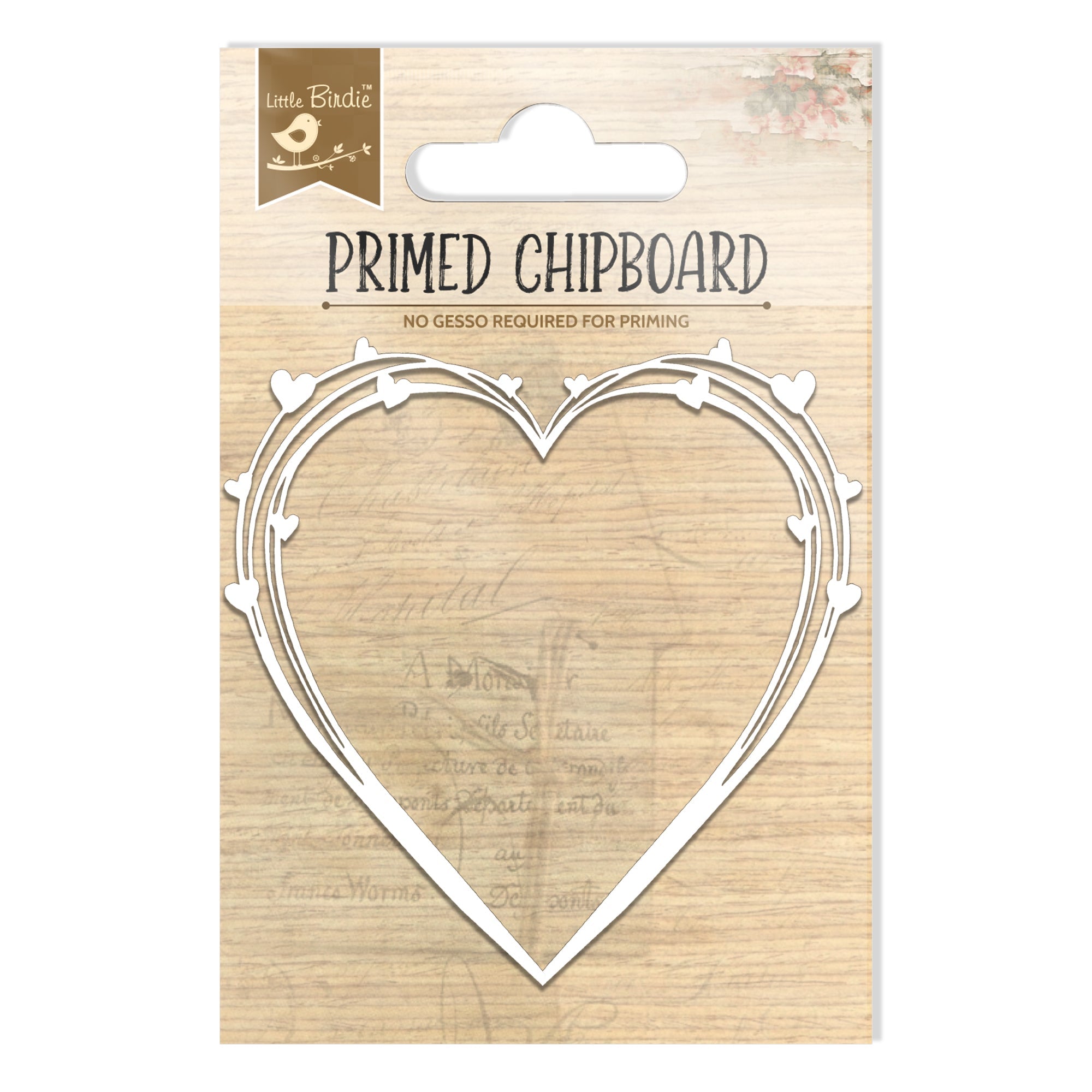 Primed Chipboard Tangled Hearts L 9 X W 8.5cm 1pc
