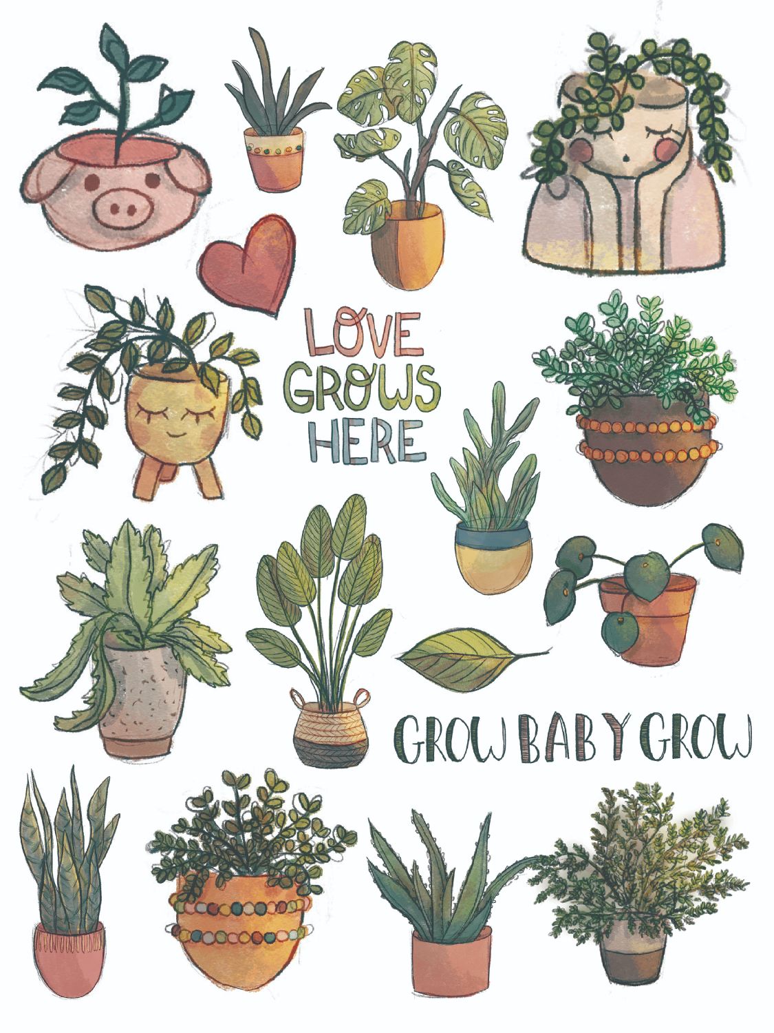 Deco Transfer Sheet Plant Love 10inch X 7.5inch 1pc