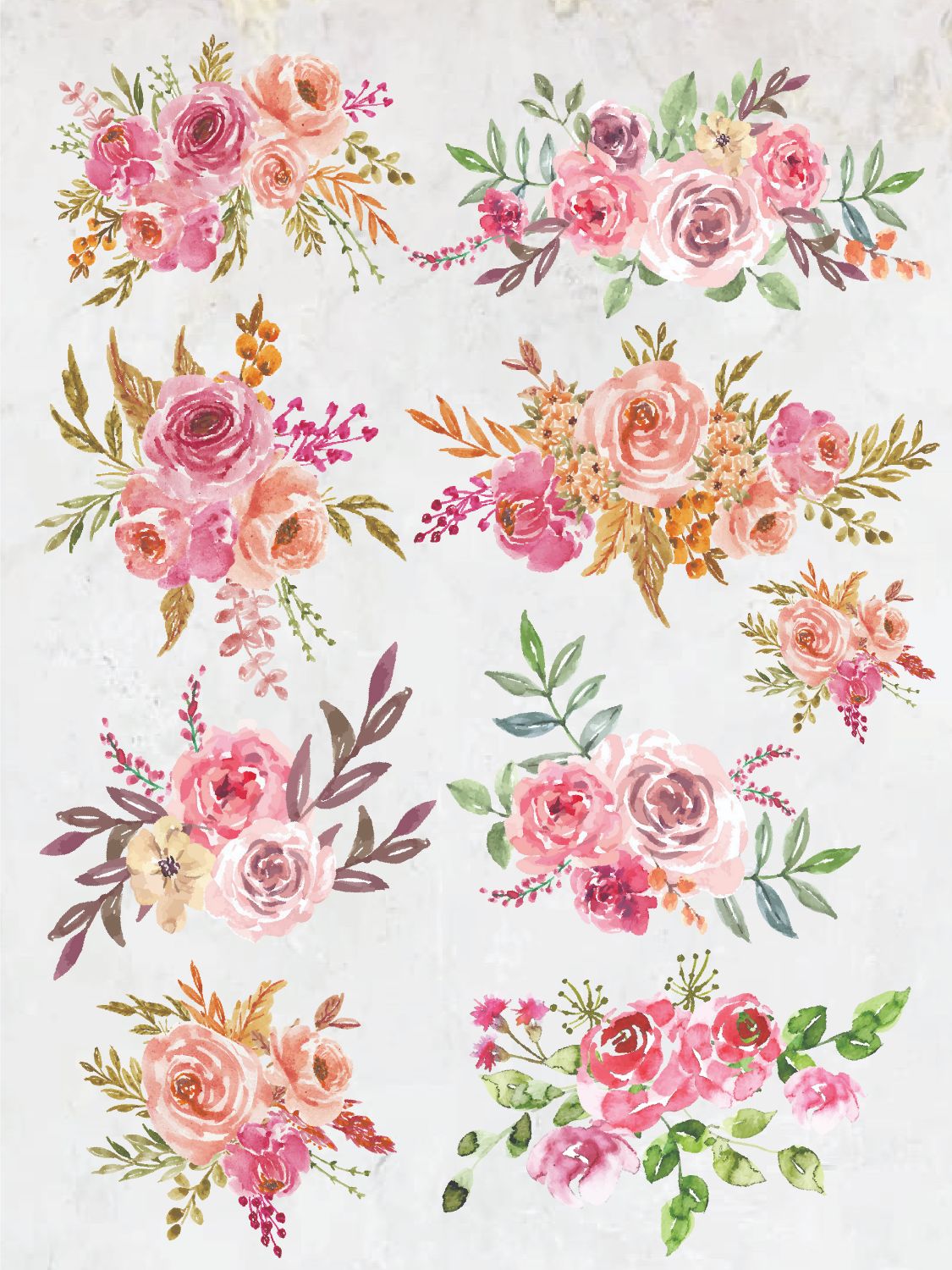 Deco Transfer Sheet Rose Bouquet 10inch X 7.5inch 1pc