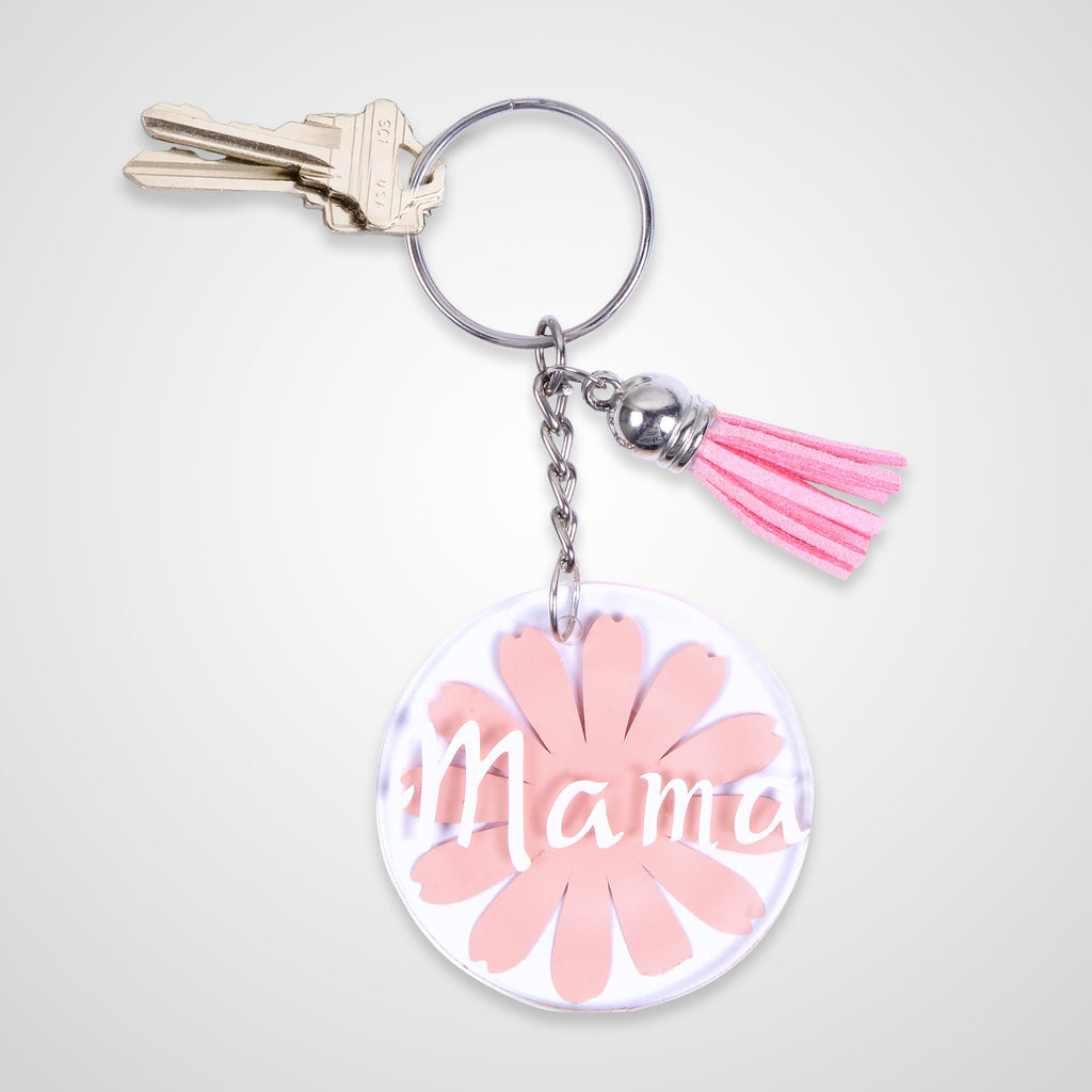 Acrylic Key Chain Round 5Cm Dia Approx 3.7Mm Thick 4 Pc