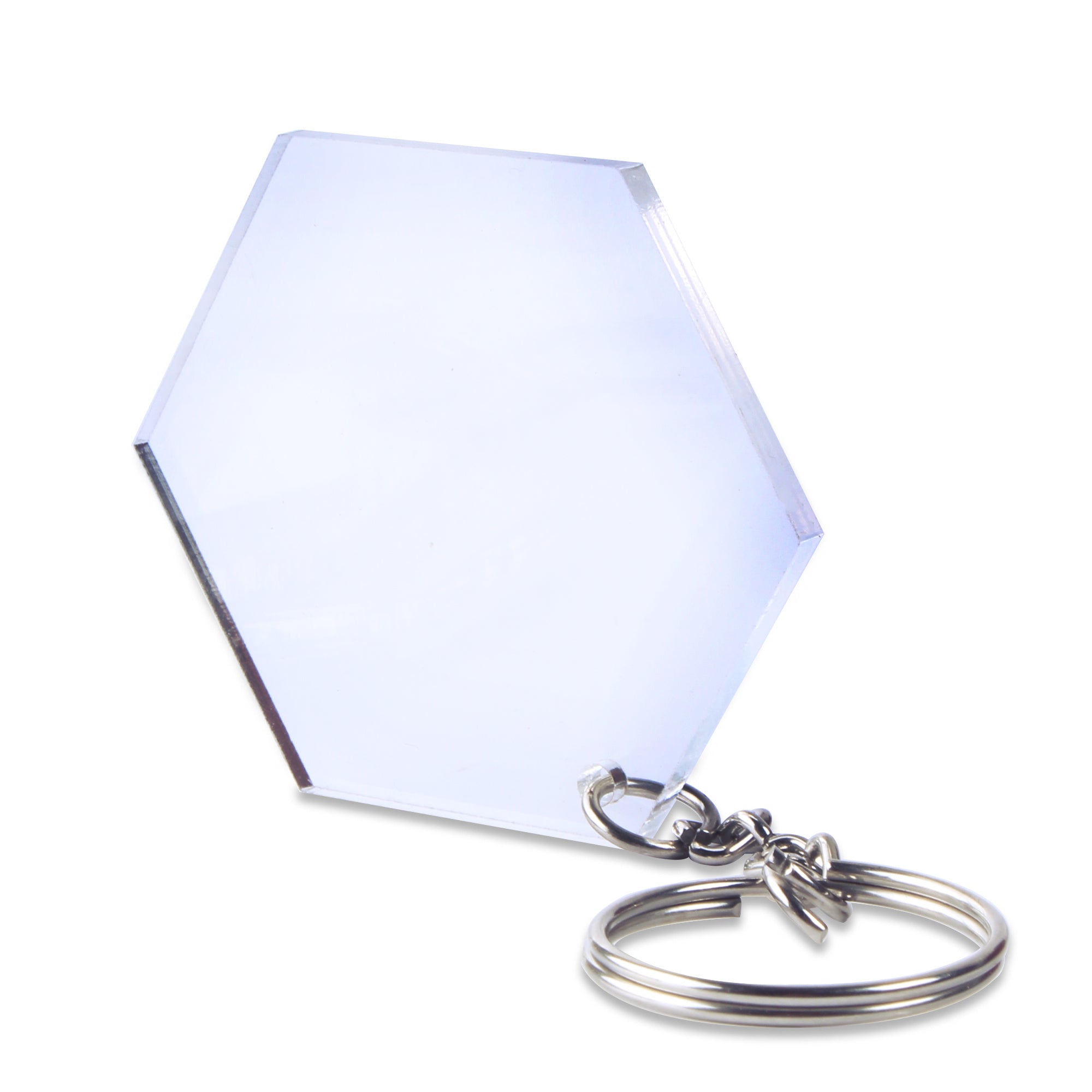 Acrylic Key Chain Hexagon L 5.8Cm X W 5Cm 3.7Mm Thick 4 Pc
