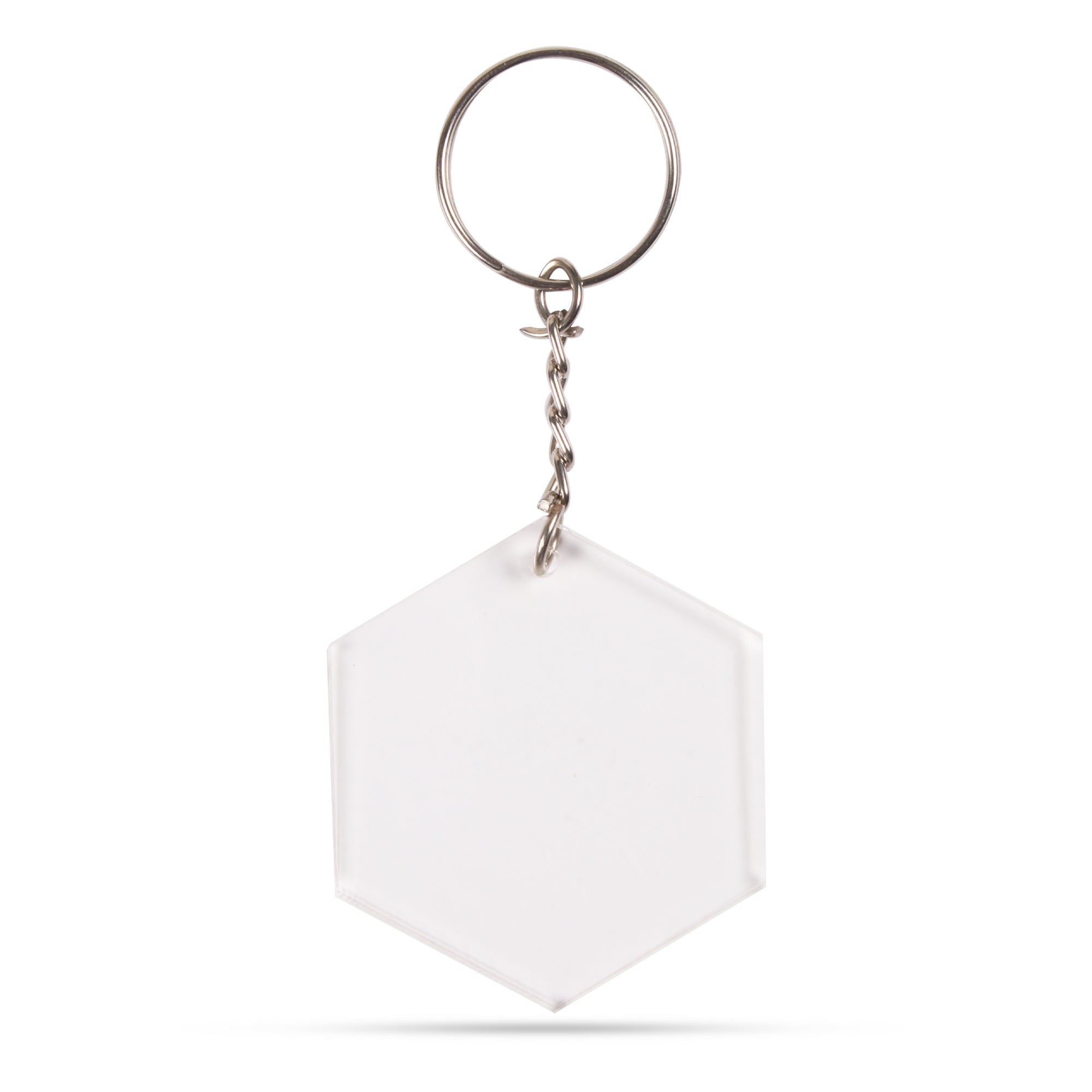 Acrylic Key Chain Hexagon L 5.8Cm X W 5Cm 3.7Mm Thick 4 Pc