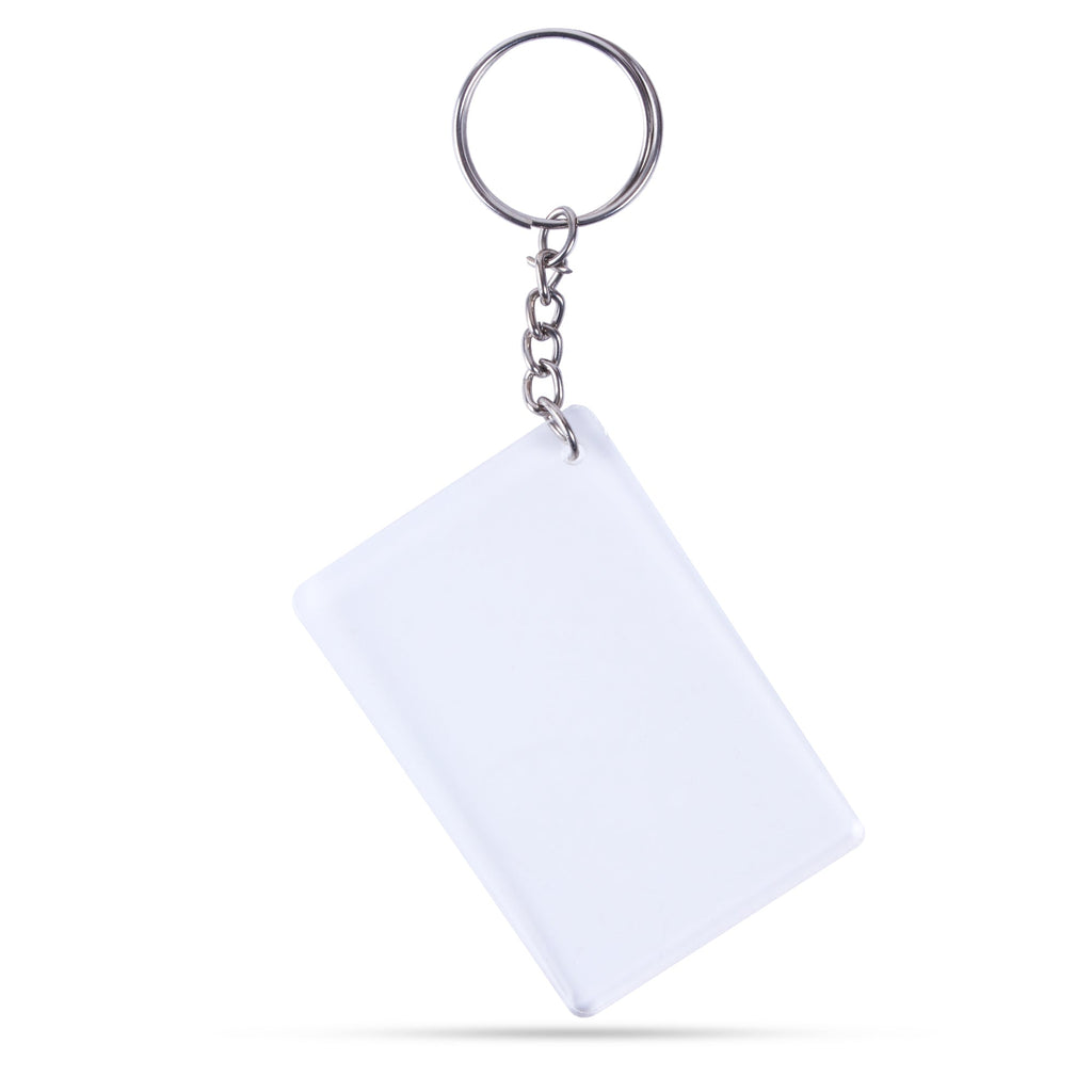 Acrylic Key Chain Rectangle L 7.5 X W 5Cm 3.7Mm Thick 4 Pc