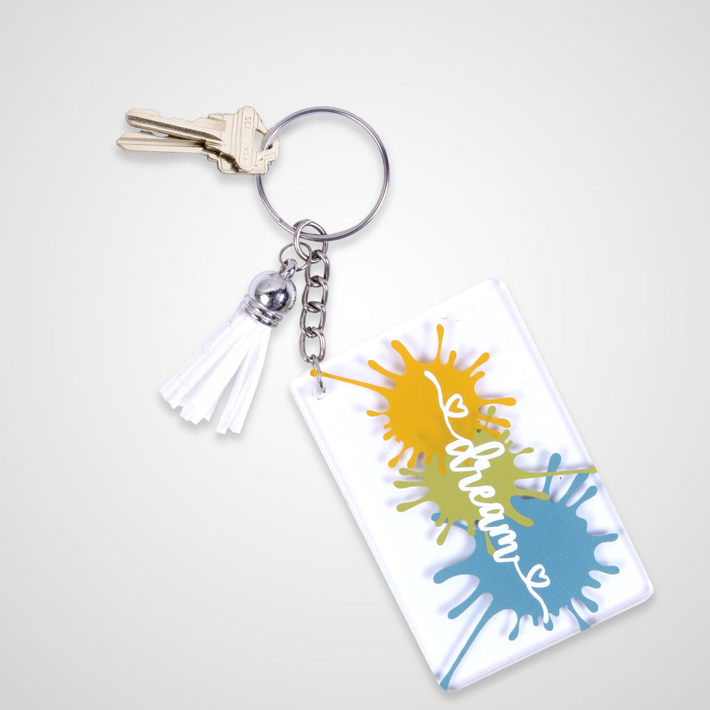 Acrylic Key Chain Rectangle L 7.5 X W 5Cm 3.7Mm Thick 4 Pc