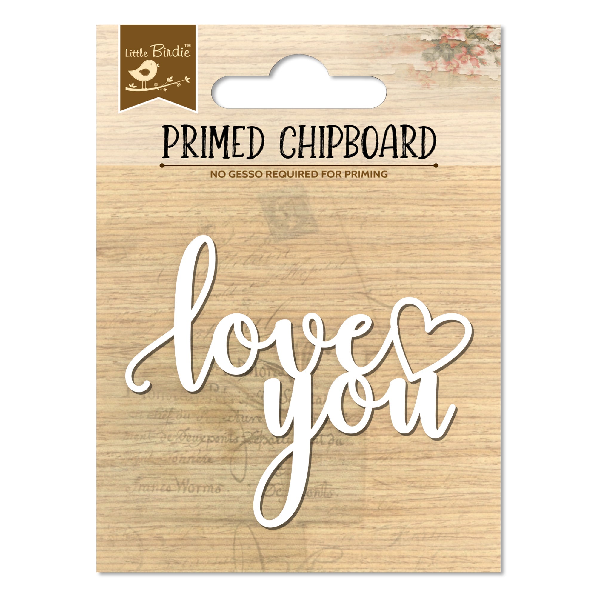 Primed Chipboard Love You 7.5 X 6.5Cm 1Pc