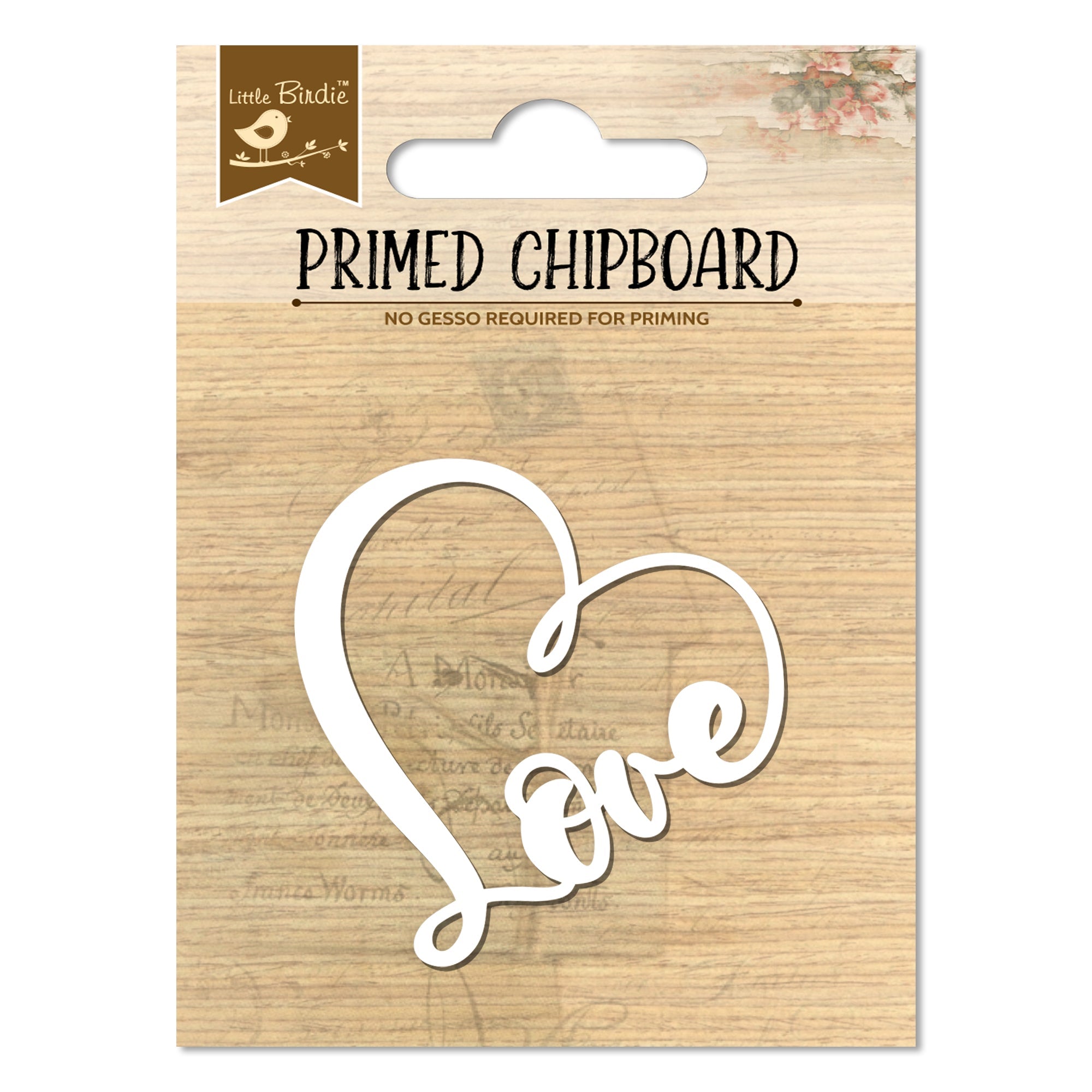 Primed Chipboard Sweet Love 5.5 X 5.5Cm 1Pc
