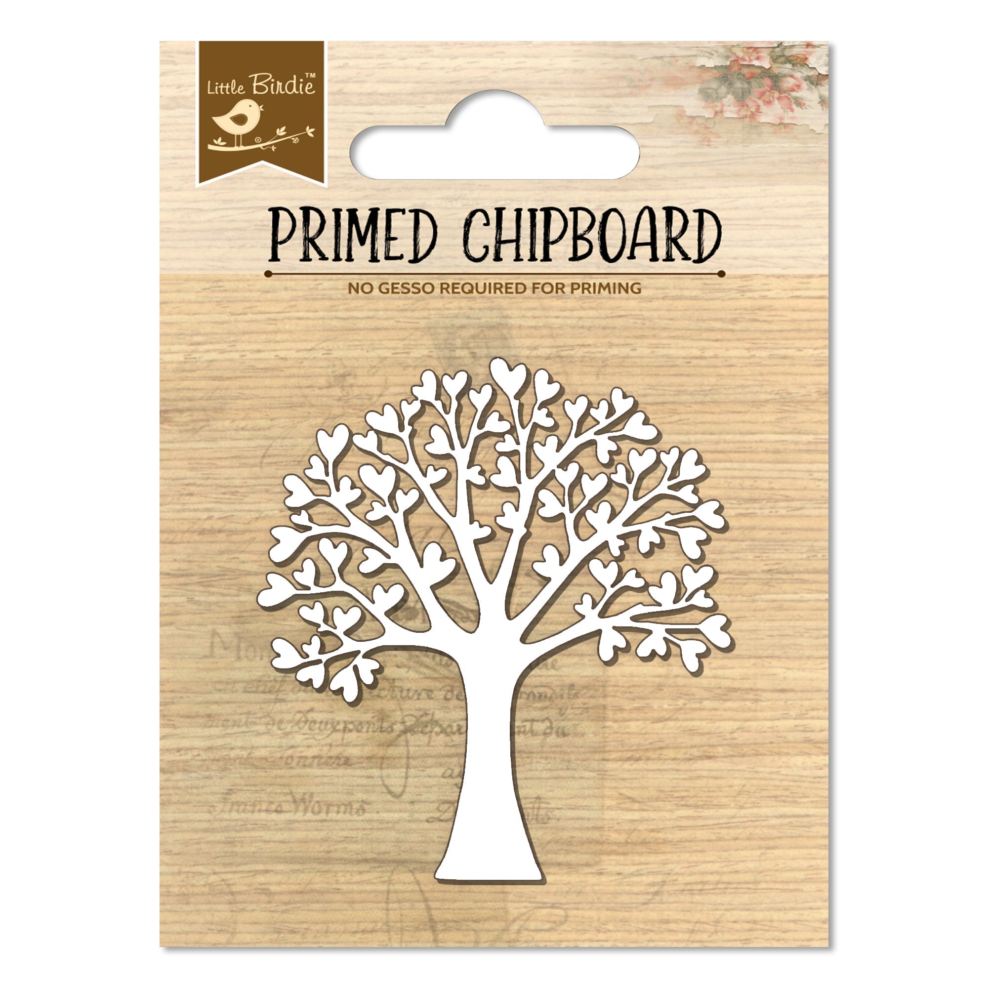 Primed Chipboard Love Tree 6.5 X 6Cm 1Pc