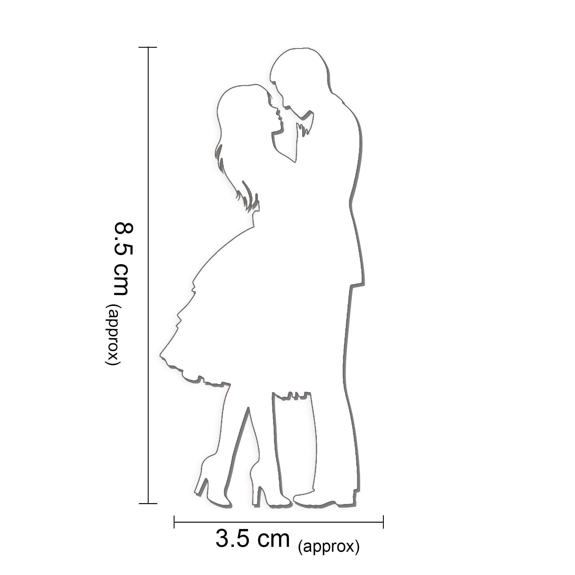 Primed Chipboard Love Couple 8.5 X 3.5Cm 1Pc