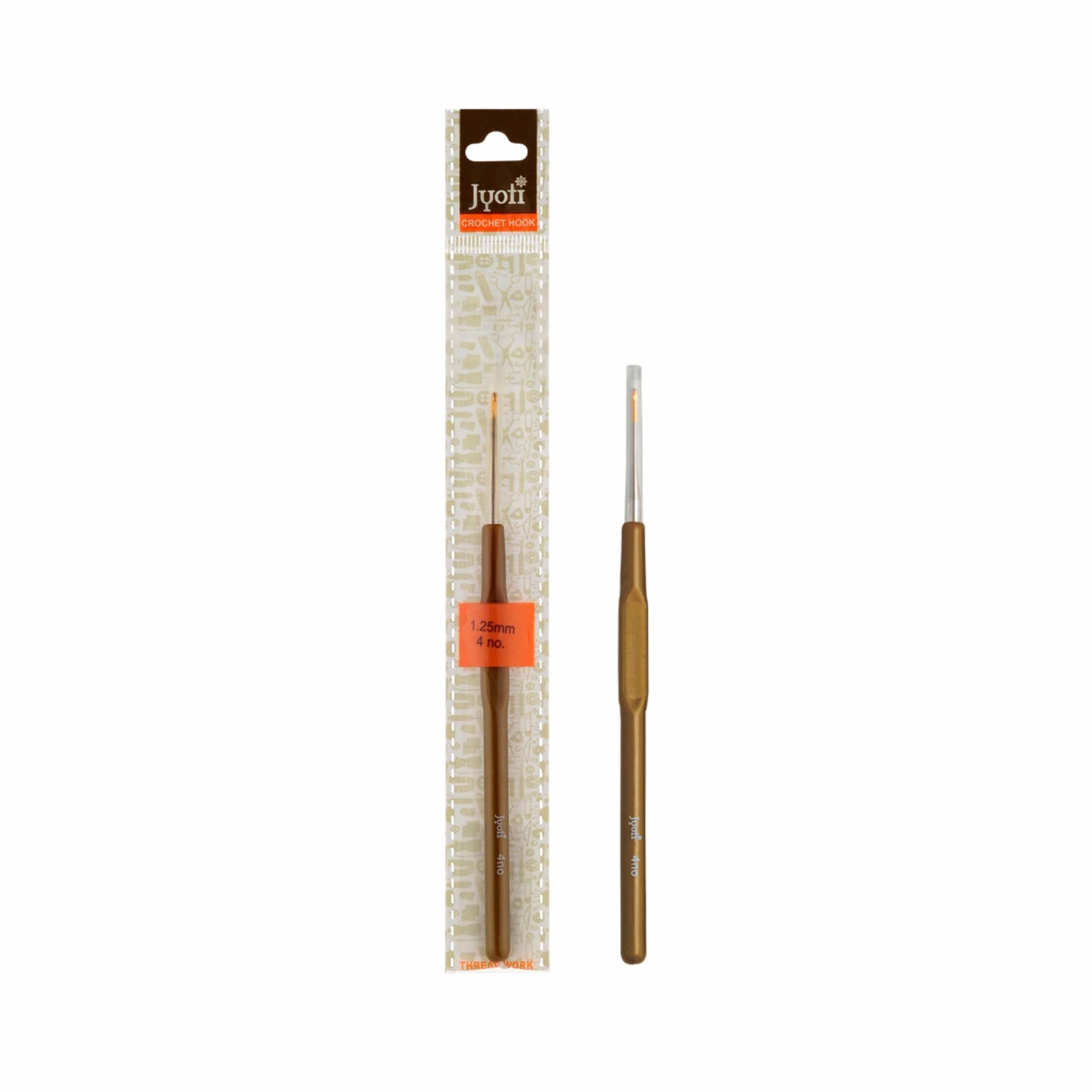 Crochet Hooks Plastic Handle(Gold Point) For Thread No.4 1Pc Pbhc Jy