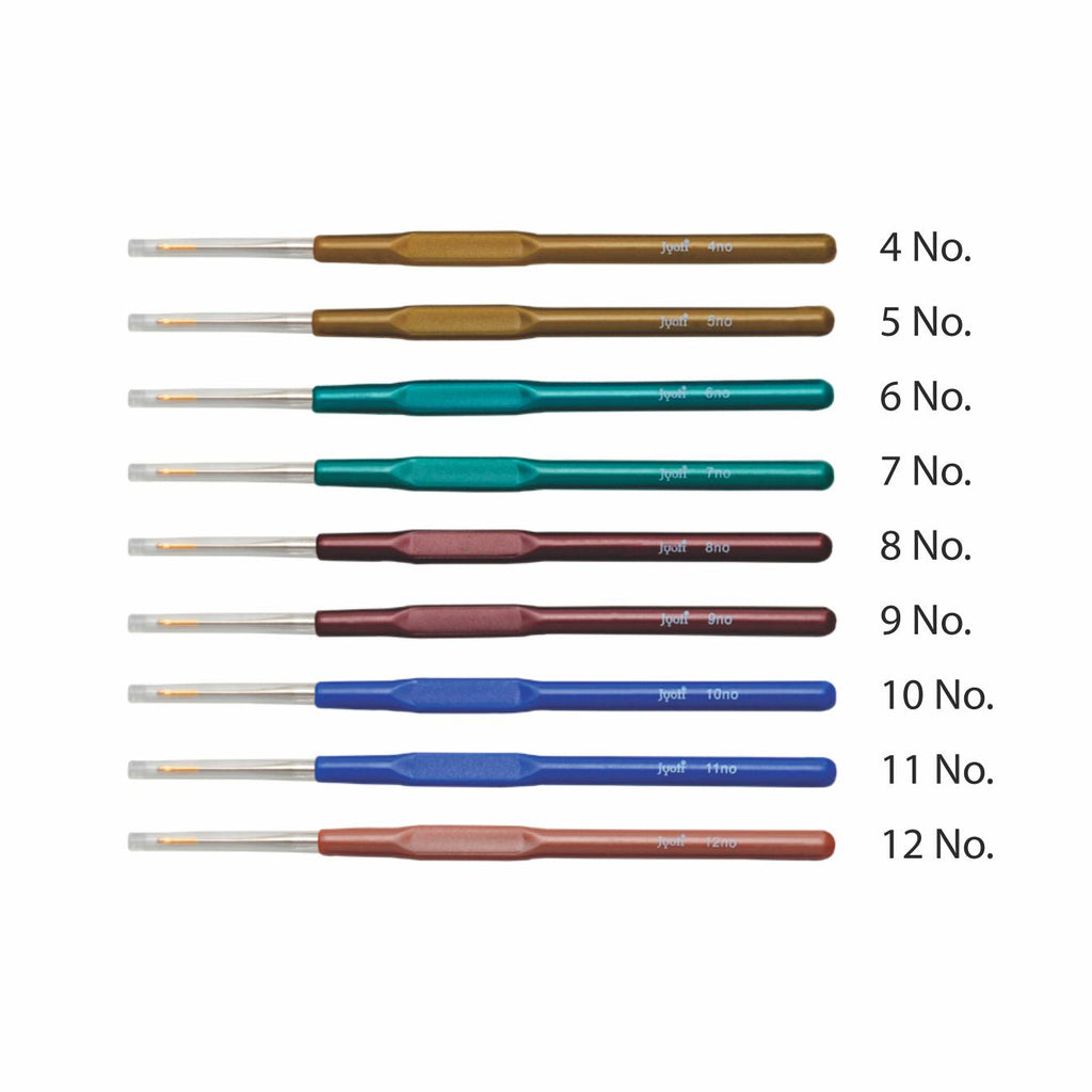Crochet Hooks Plastic Handle(Gold Point) For Thread No.4 1Pc Pbhc Jy