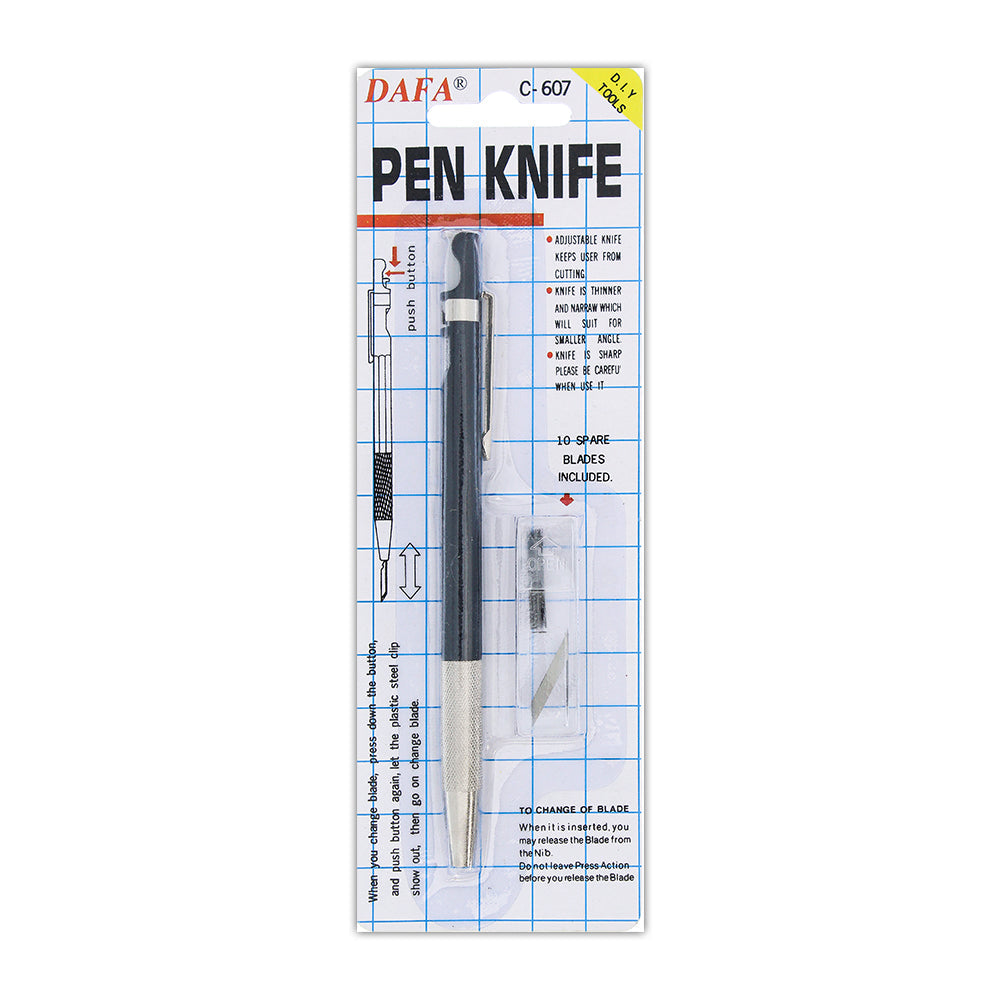 Art Knife With 10 Spare Blades C607 1Pk Dafa