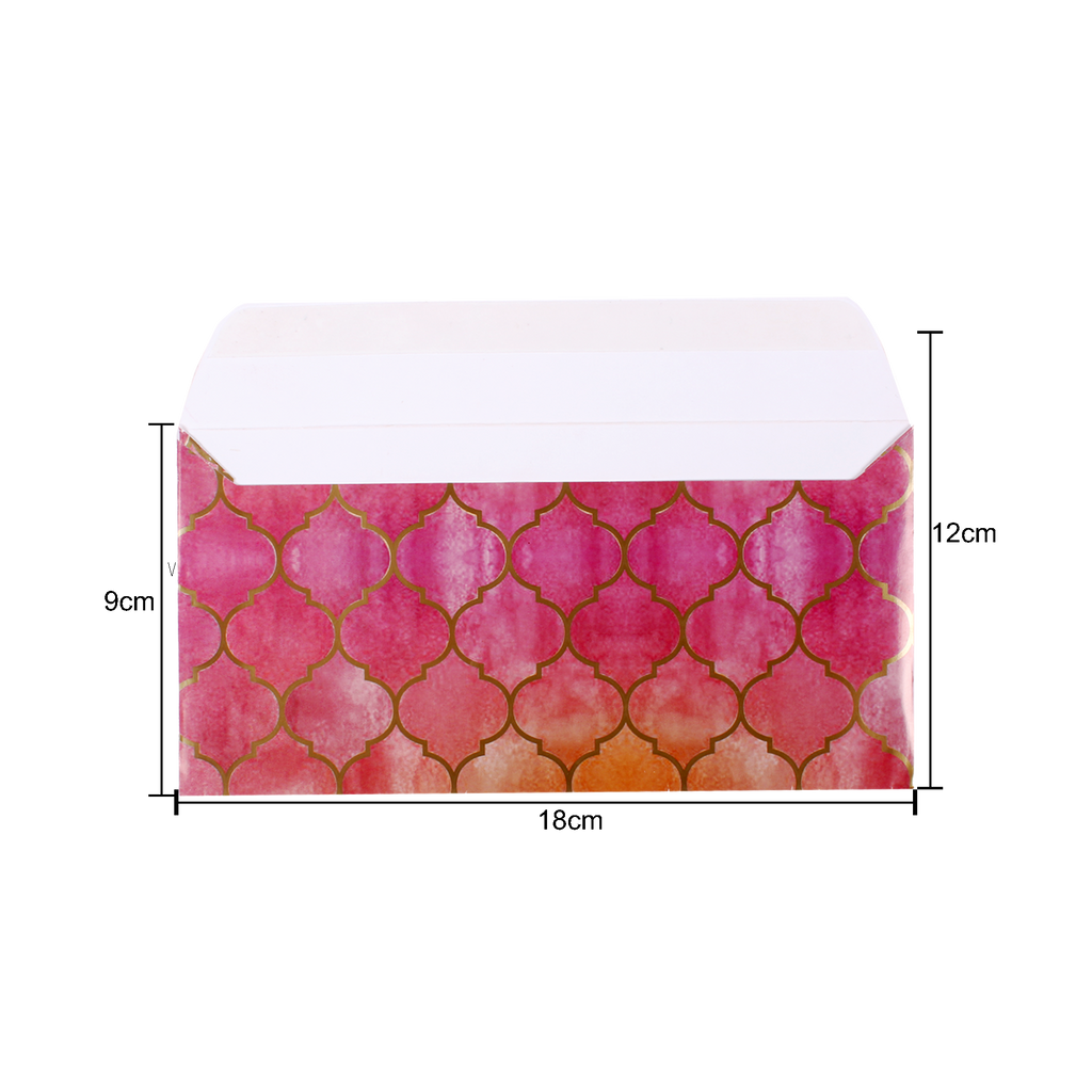 Gift Envelope Moroccan Trellis Rosy Shimmer 4pc
