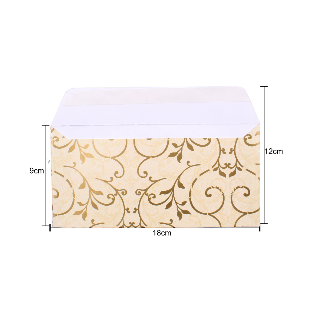 Gift Envelope Floral Swirls Ivory Shimmer 4pc