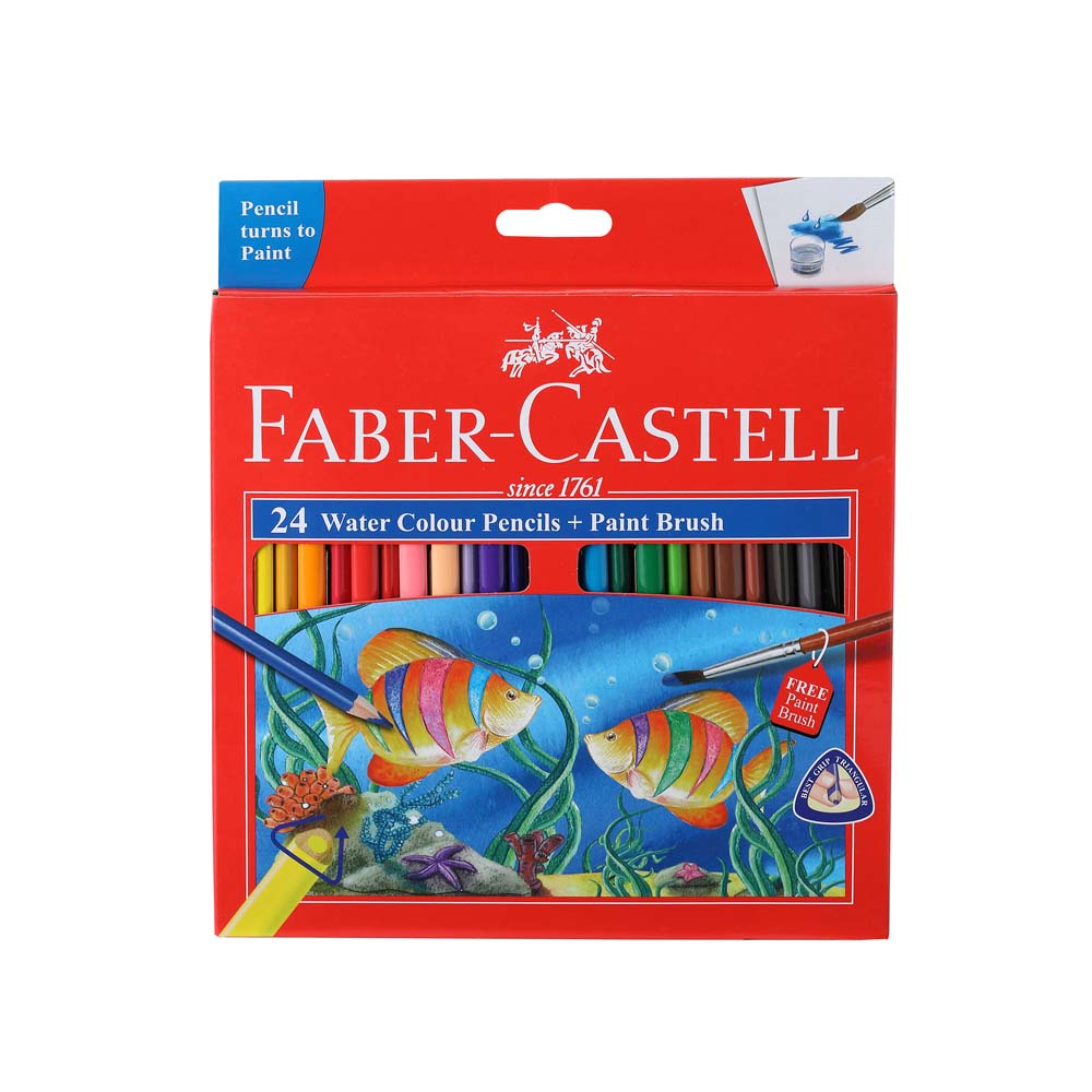 Faber Castell- 24 Water Colour Pencils Paint Brush