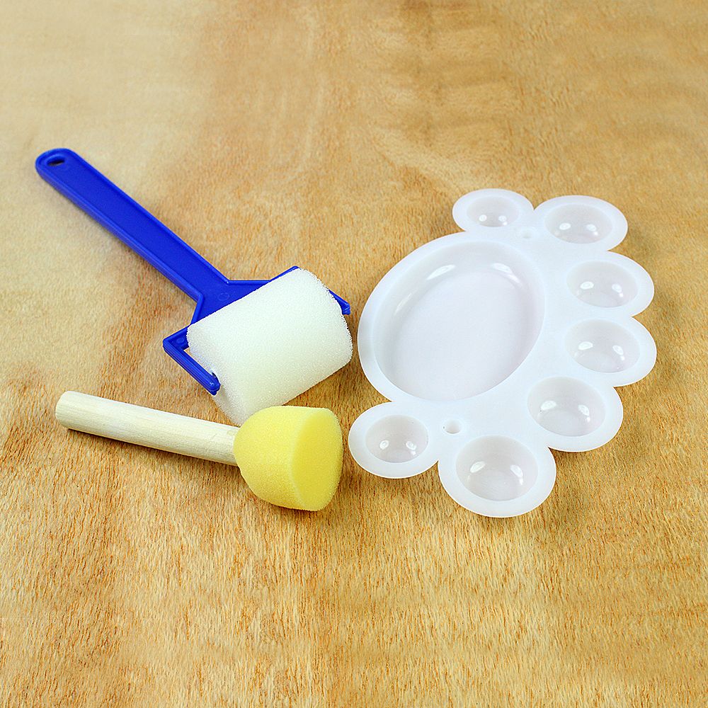 Sponge Roller, Dauber and Palette Set - 3pcs