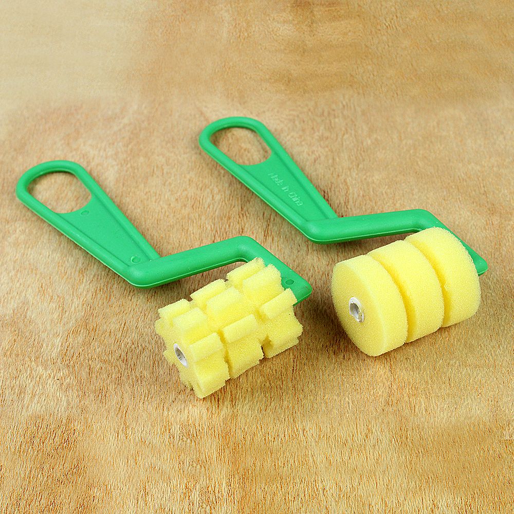 Sponge Roller - Checkered and Line Pattern 40mm, 2pcs