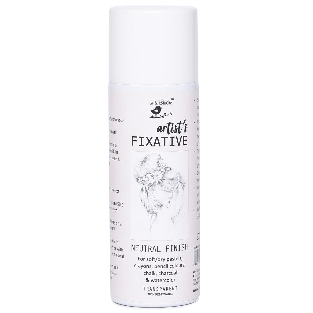 Little Birdie Artist's Fixative Spray, Neutral Finish - 200ml, 1 bottle