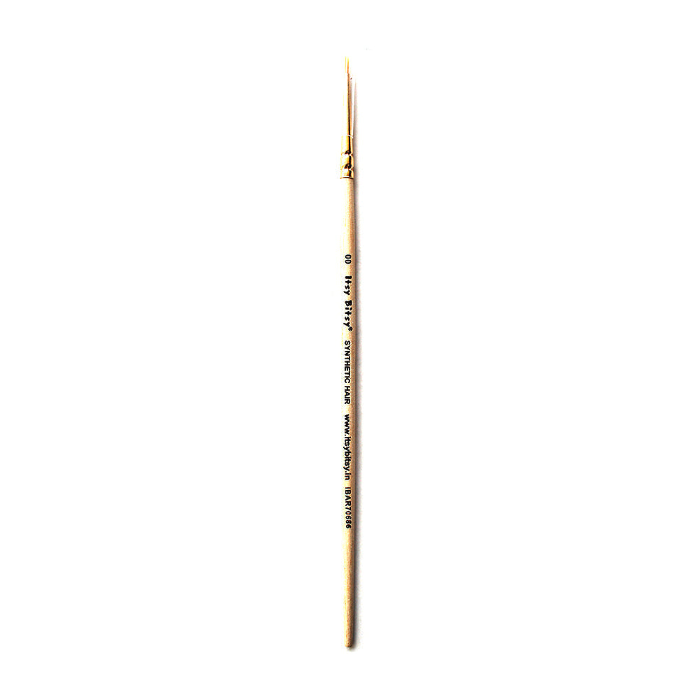 Synthetic Hair Round Brush Size-00 Gold