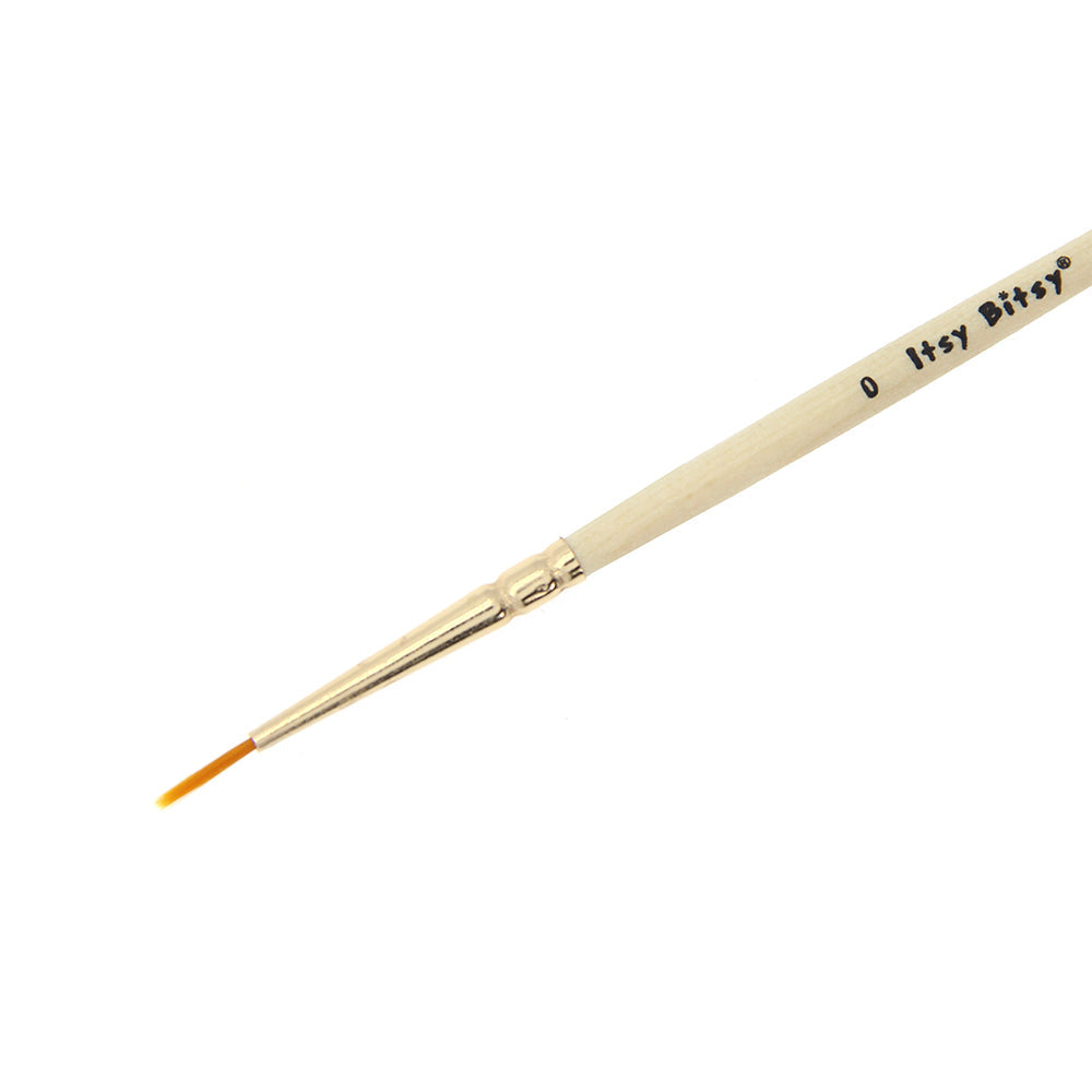 Synthetic Hair Round Brush Size-0 Gold