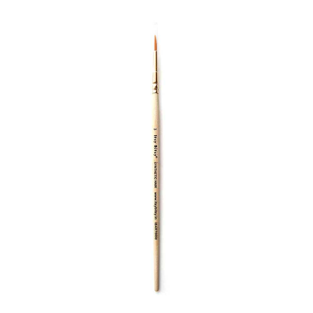Synthetic Hair Round Brush Size-3 Gold