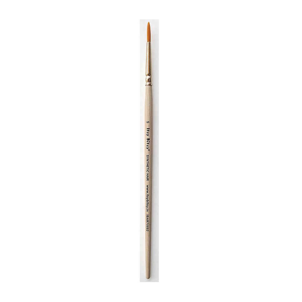 Synthetic Hair Round Brush Size-5 Gold