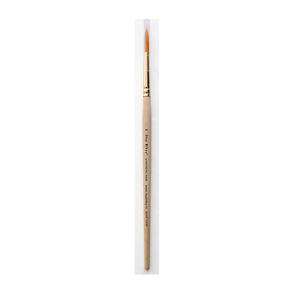 Synthetic Hair Round Brush Size-8 Gold