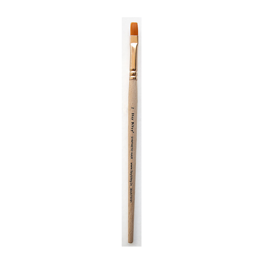 Synthetic Hair Flat Brush Size-2 Gold