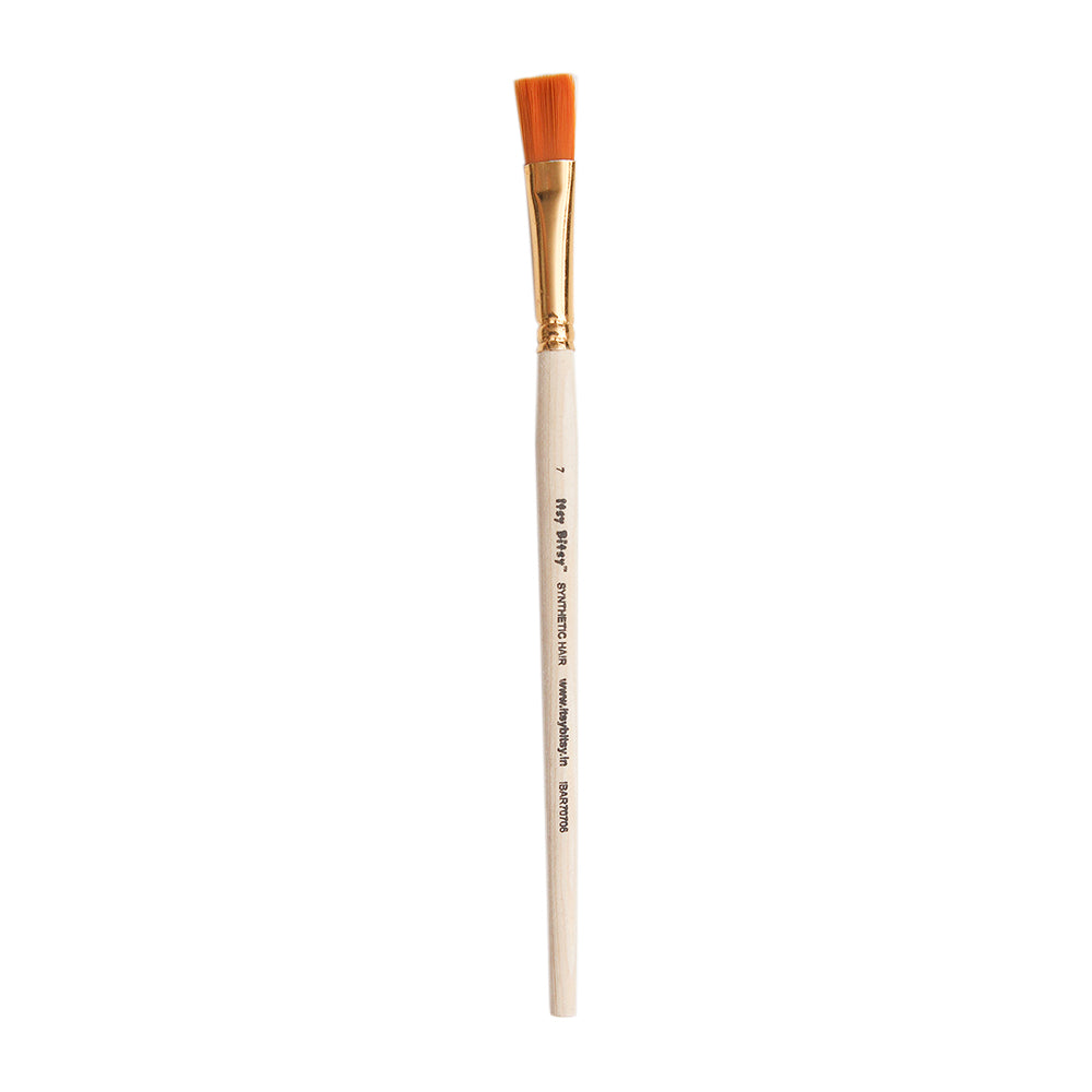 Synthetic Hair Flat Brush Size-7 Gold
