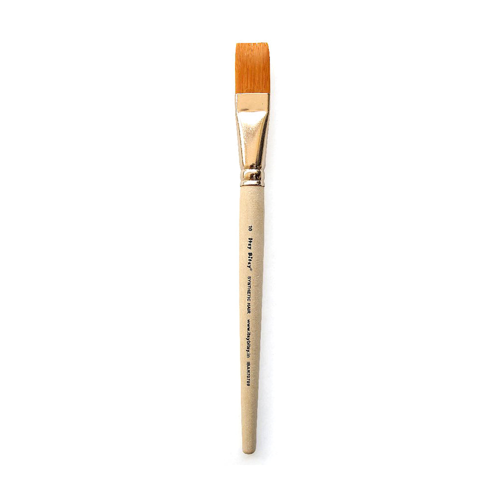 Synthetic Hair Flat Brush Size-10 Gold