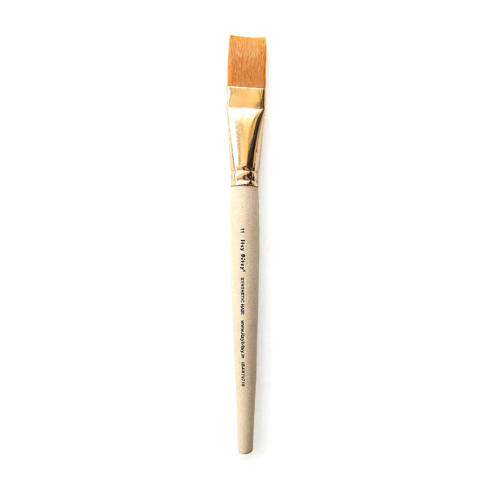 Synthetic Hair Flat Brush Size-11 Gold